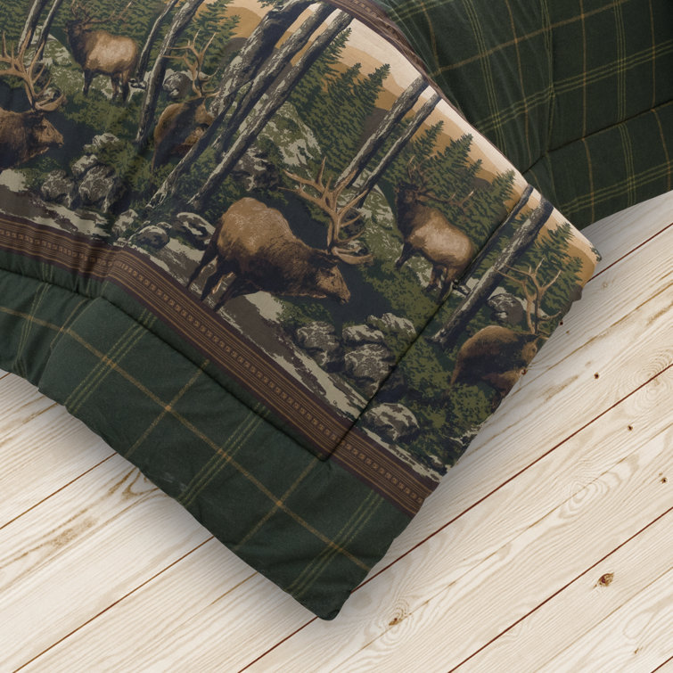 Shelor Blue Ridge Trading Rocky Mountain Elk Rustic Lodge Bed in a Bag Outdoor Themed Bedding Set